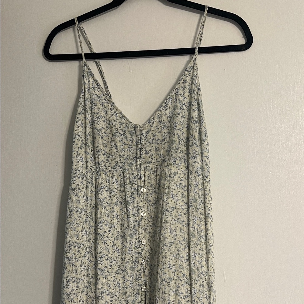 Abercrombie & Fitch Floral Midi Dress - Cream and Blue